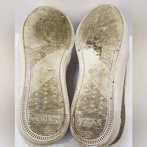 Guess Girls Gold Glitter Slip-On Shoes Girlhoodcore Comfy Soft Sneakers, sz 5.5 - Picture 9 of 15